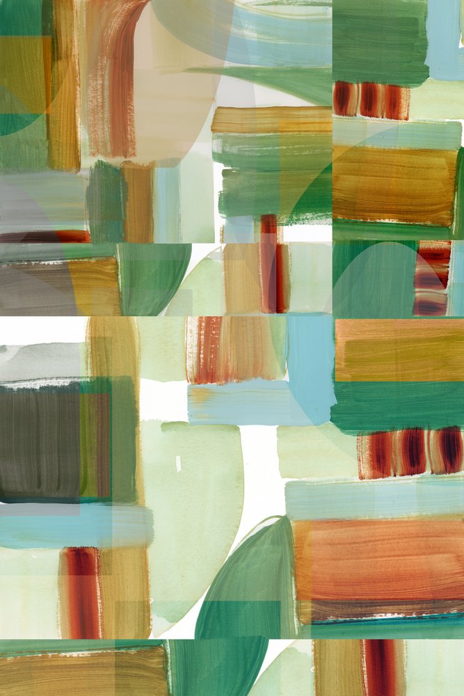 Pintura em blocos com tons terrosos de cartissi