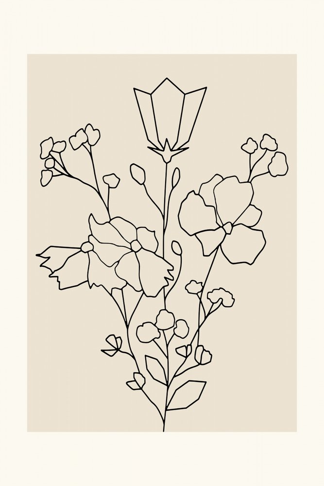 Linhas florais elegantes de cartissi
