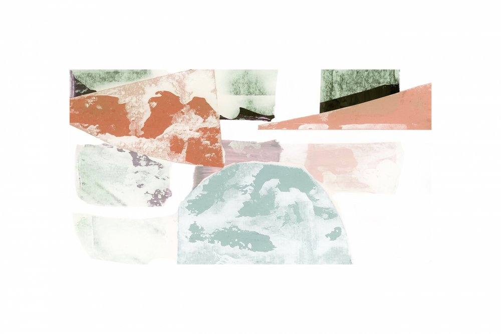 Formas em tons pastel sobrepostas de cartissi