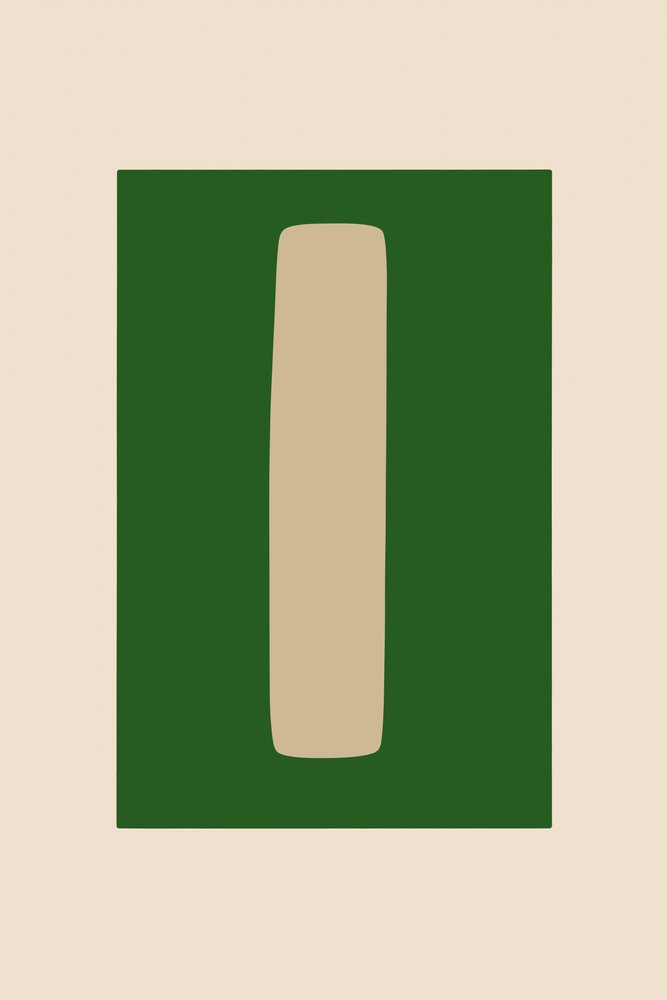 Forma minimalista em verde de cartissi