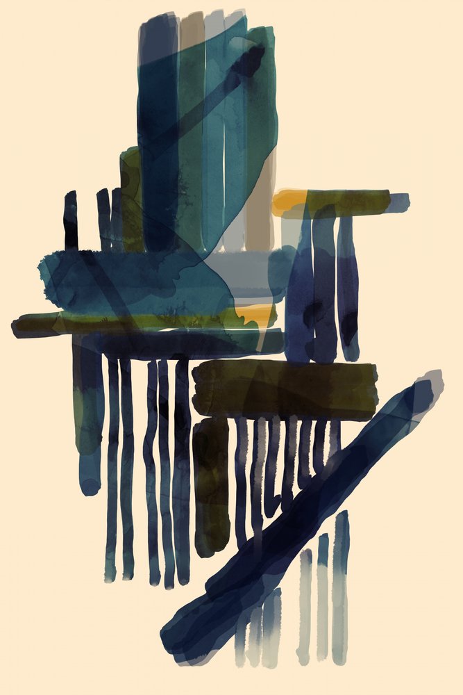 Traços azuis abstratos modernos de cartissi