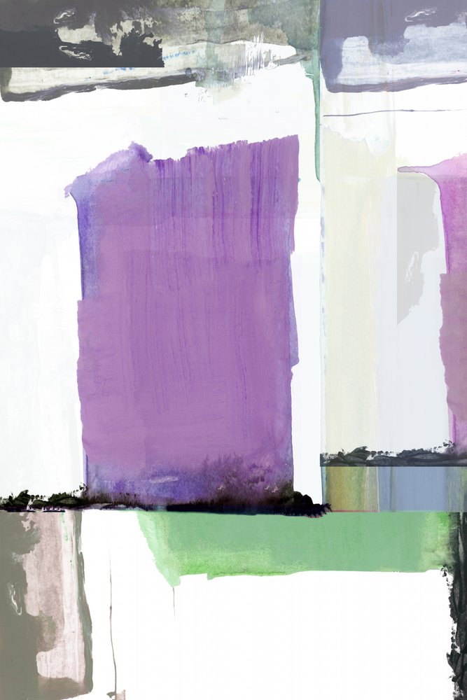 Abstrato moderno em tons de roxo e verde de cartissi