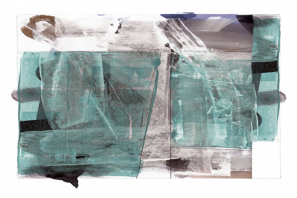 Formas abstratas modernas em azul-petróleo de cartissi