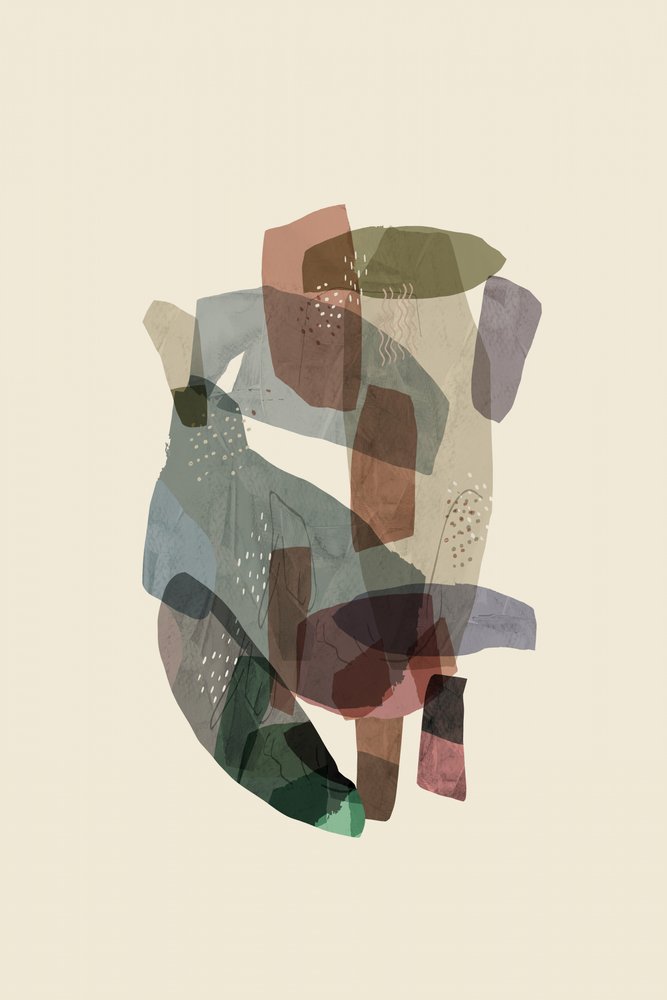 Formas abstratas em tons suaves de cartissi