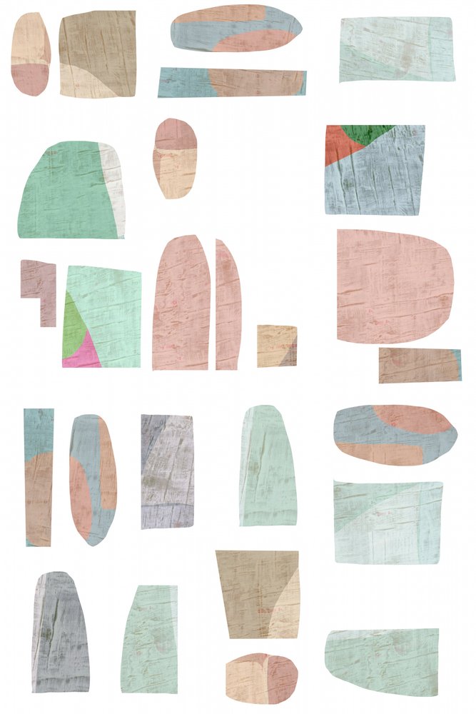 Formas abstratas em tons pastel de cartissi