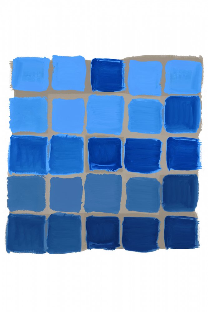 Grelha de tons de azul de cartissi