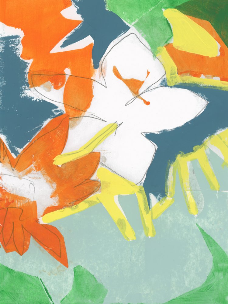Flores abstratas vibrantes de cartissi