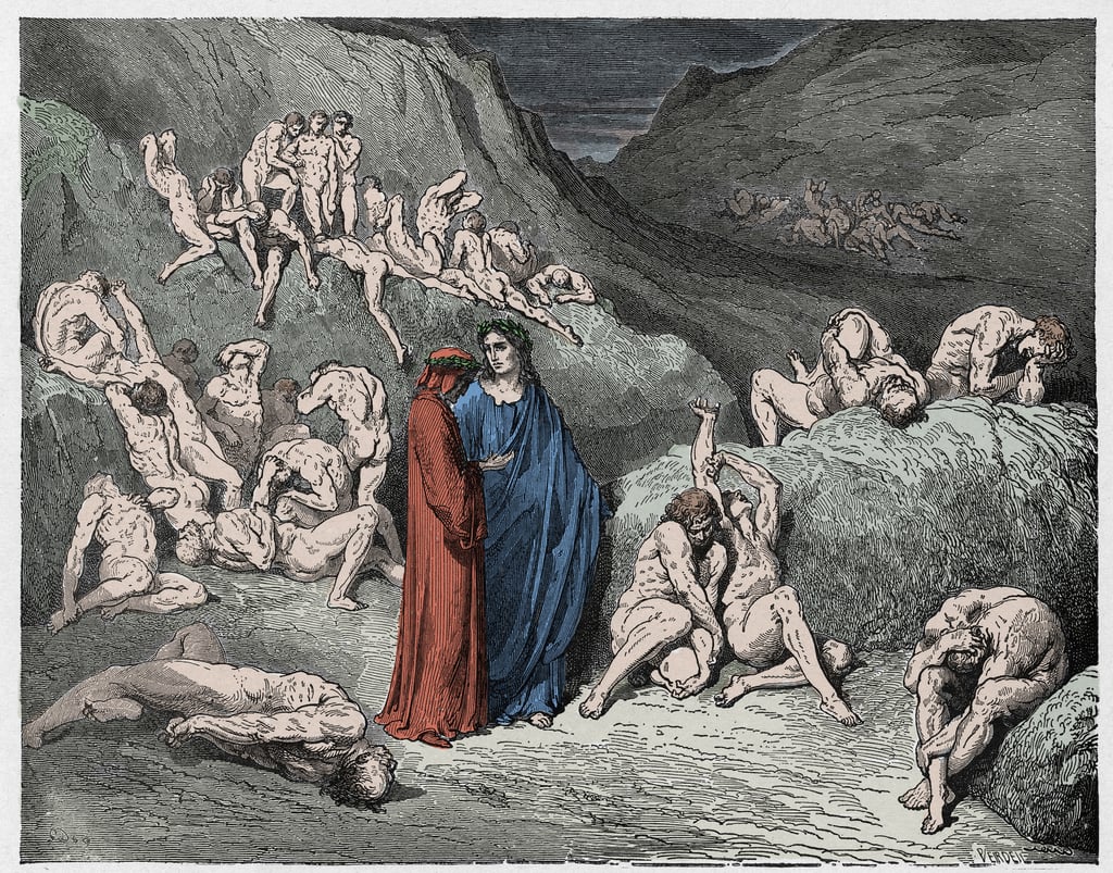 Reproduções De Pinturas Inferno, Canto I, 10-90 Dante execução de