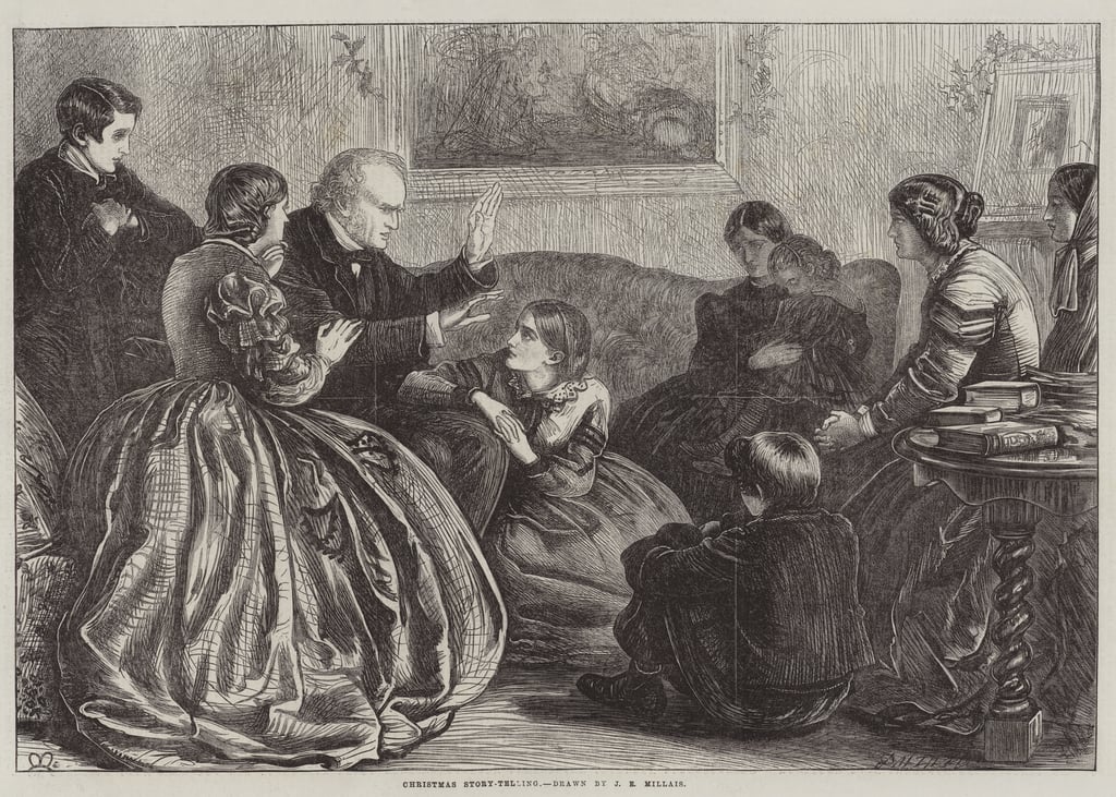 Christmas Story-Telling  John Everett Millais