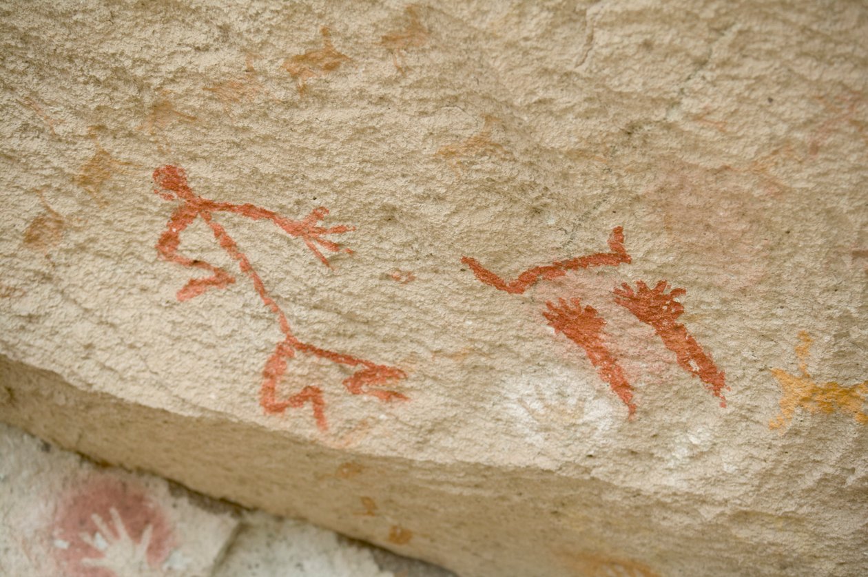 Argentina, Patagônia, Caverna das Mãos, pinturas rupestres primitivas de Unknown