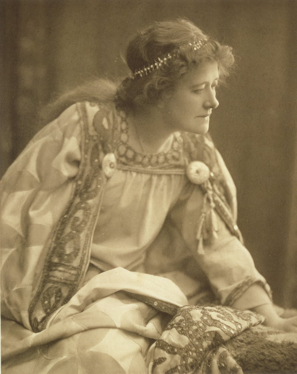 Ellen Terry (1847-1928) como Cordelia, depois de uma fotografia de Window & Grove de Unknown