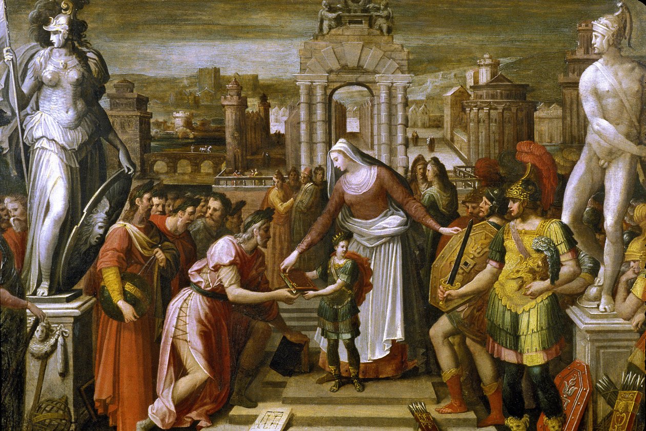 França - Oise - departement 60 - Beauvais - DR. Museu Departemental do Oise - História de Artemis: A Apresentação do Livro e Lepee - por Antoine Caron (1521-1599) (artista de Beauvais) de Unknown