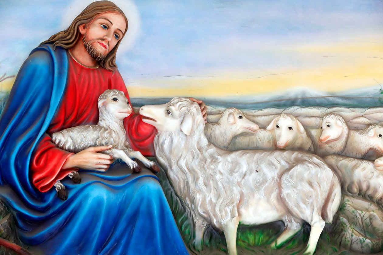 Missionários franciscanos da igreja de Maria, Jesus, o bom sheperd, pintura, cidade de Ho Chi Minh, Vietnã de Unknown