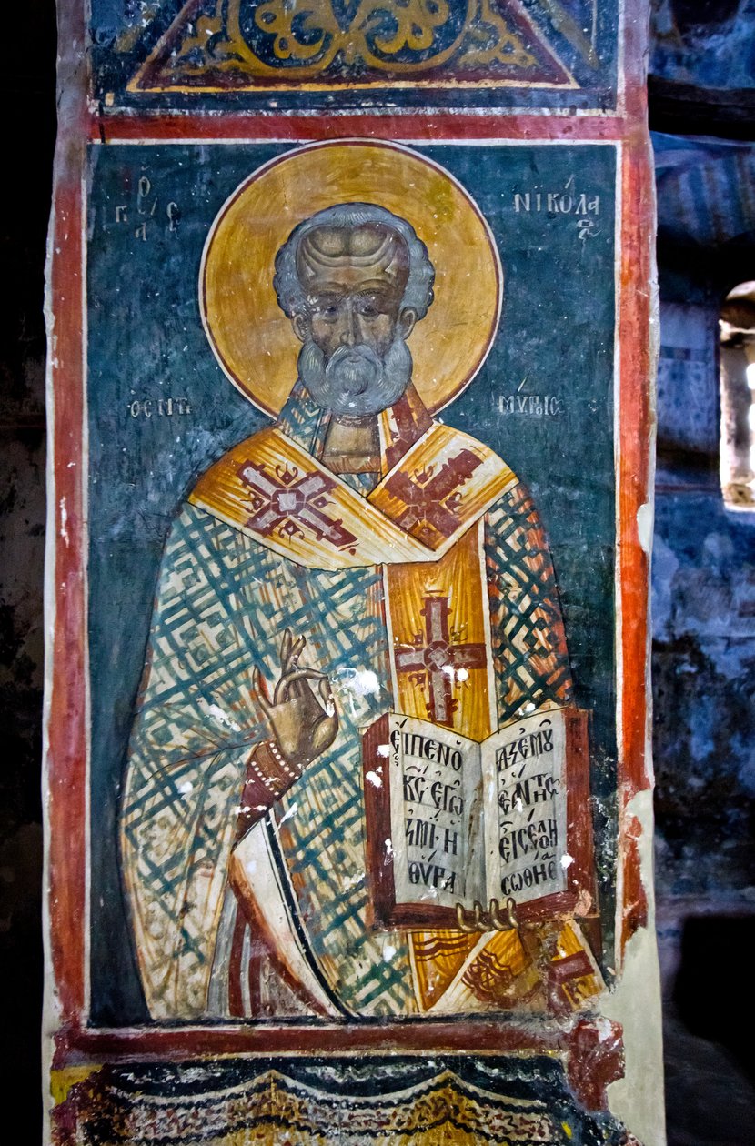 Afresco na Igreja de Santa Maria de Blachernae, Berati Castle, Albânia de Unknown
