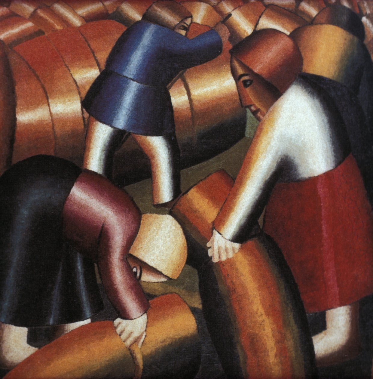 Fenação (1928) uma pintura de Malevich. de Unknown