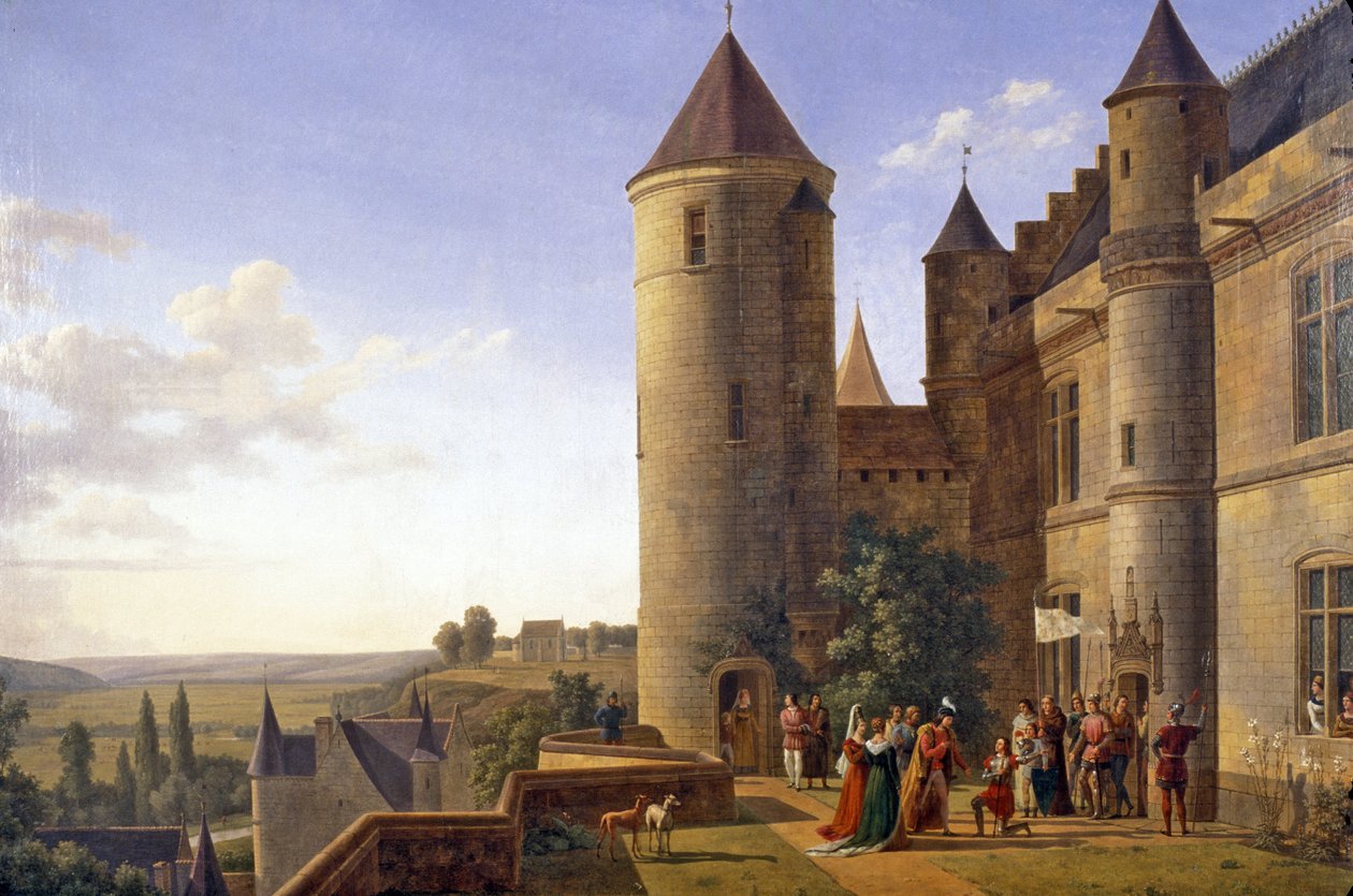 Indre & Loire N * 183 - Castelo de Loches - Encontro de Carlos VII e Joana d&39;Arc em Loches - por Alexandre Millin du Perreux (1764-1843) de Unknown