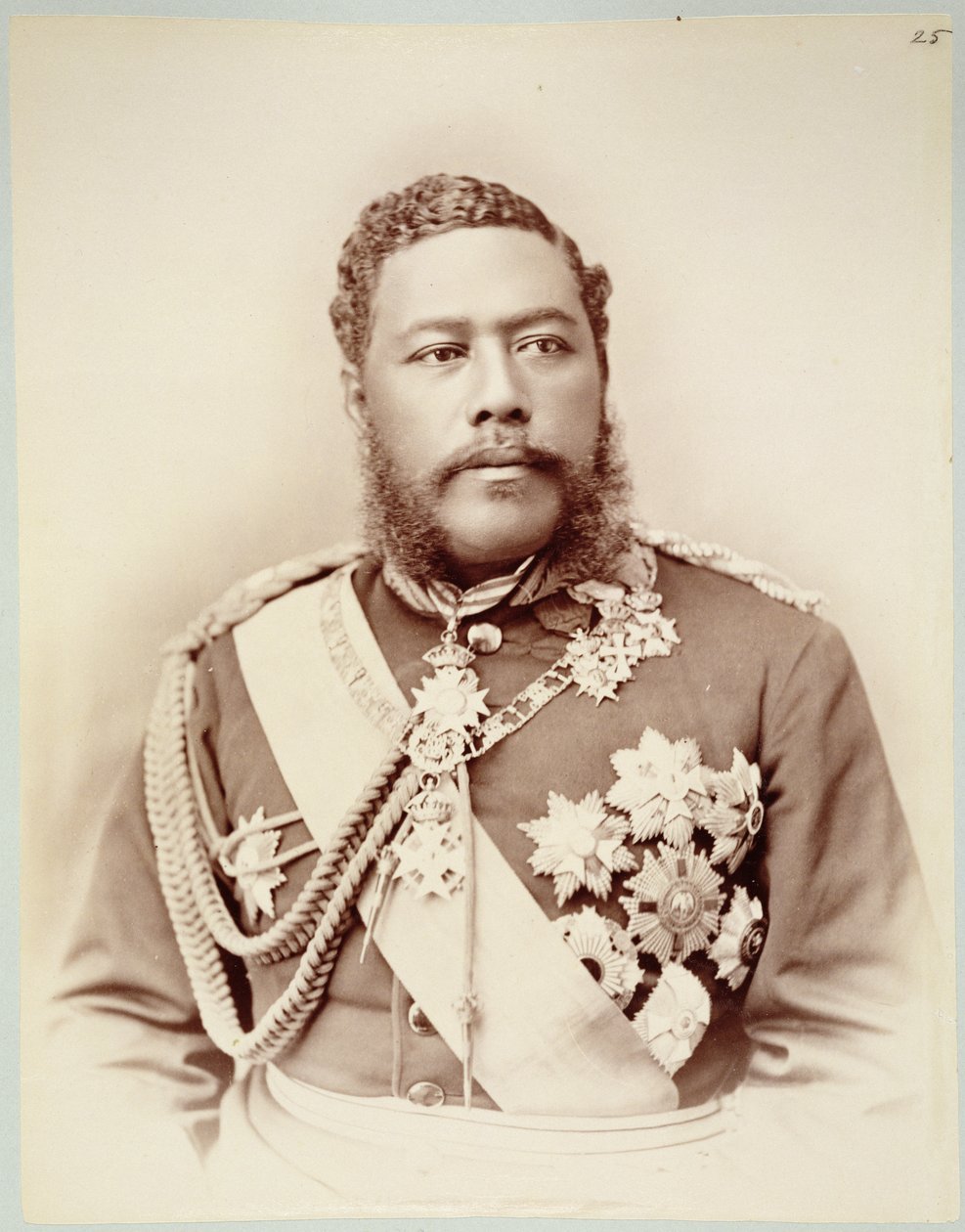 Rei Kalakaua (1836-91), final do século 19 (foto sépia) de Unknown