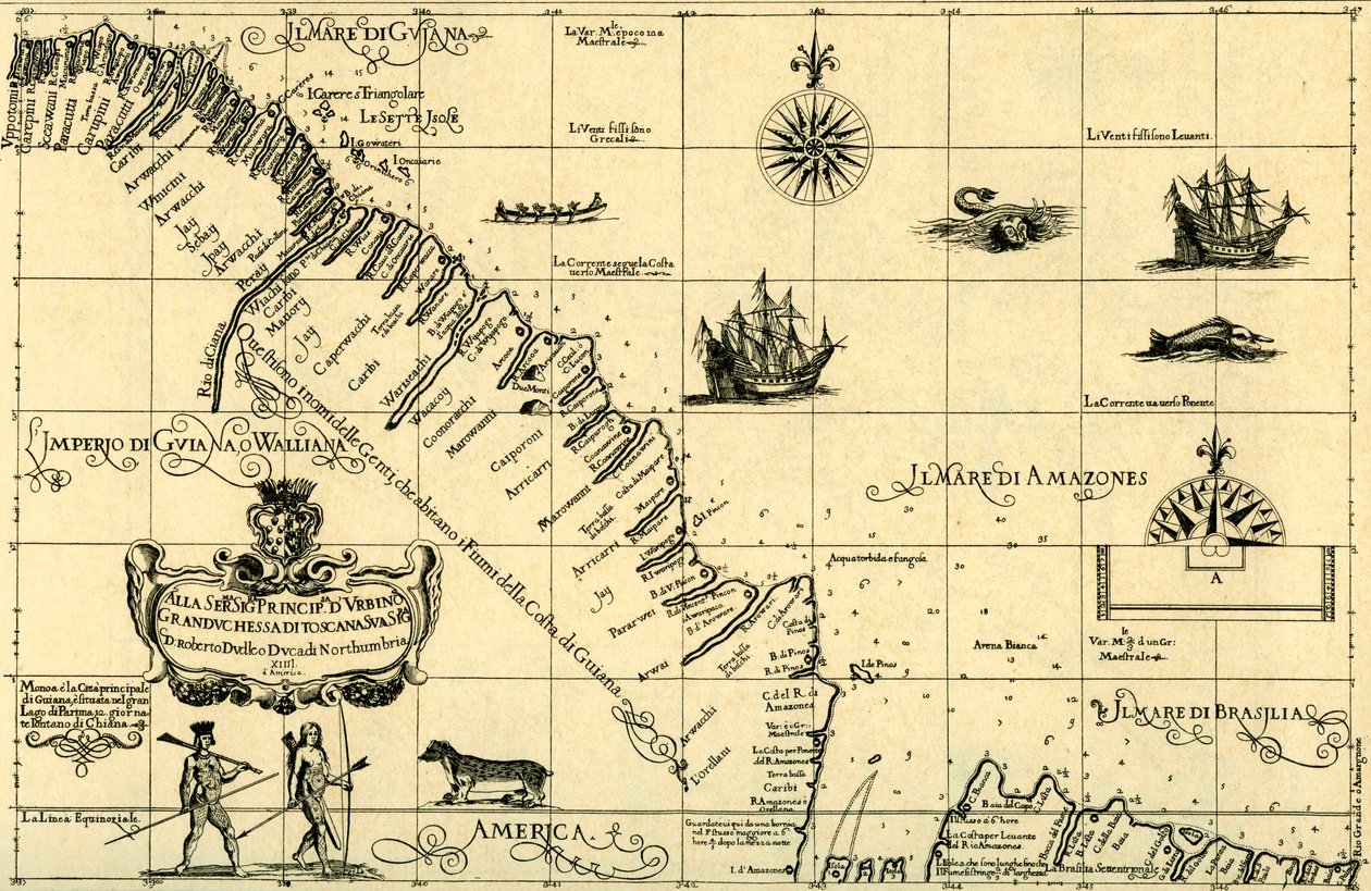 Mapa da costa da Guiana, 1646-47 de Unknown
