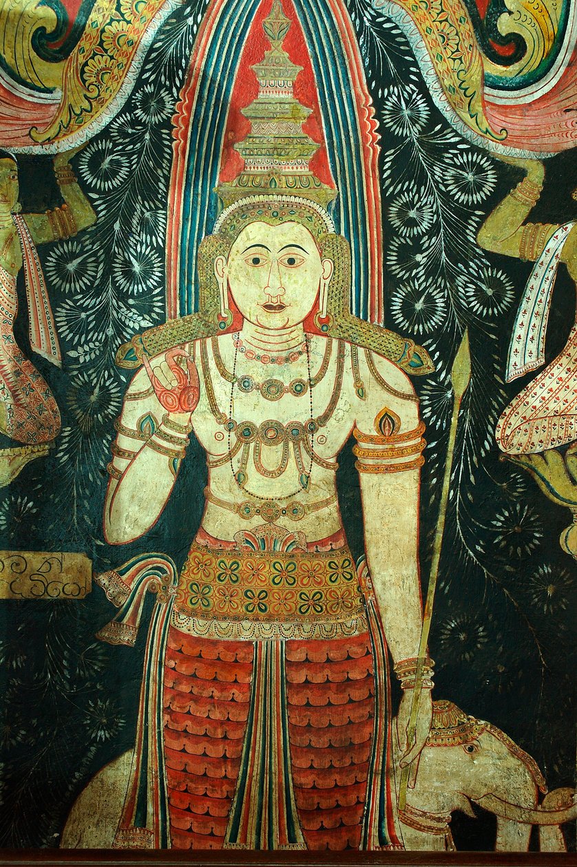 Mural nas paredes do templo Kelaniya em Kelaniya Vihara um dos locais mais sagrados budistas cerca de seis milhas da capital Colombo do Sri Lanka. 7 de janeiro de 2010. de Unknown