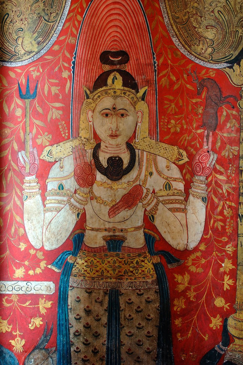 Mural nas paredes do templo Kelaniya em Kelaniya Vihara um dos locais mais sagrados budistas cerca de seis milhas da capital Colombo do Sri Lanka. 7 de janeiro de 2010. de Unknown