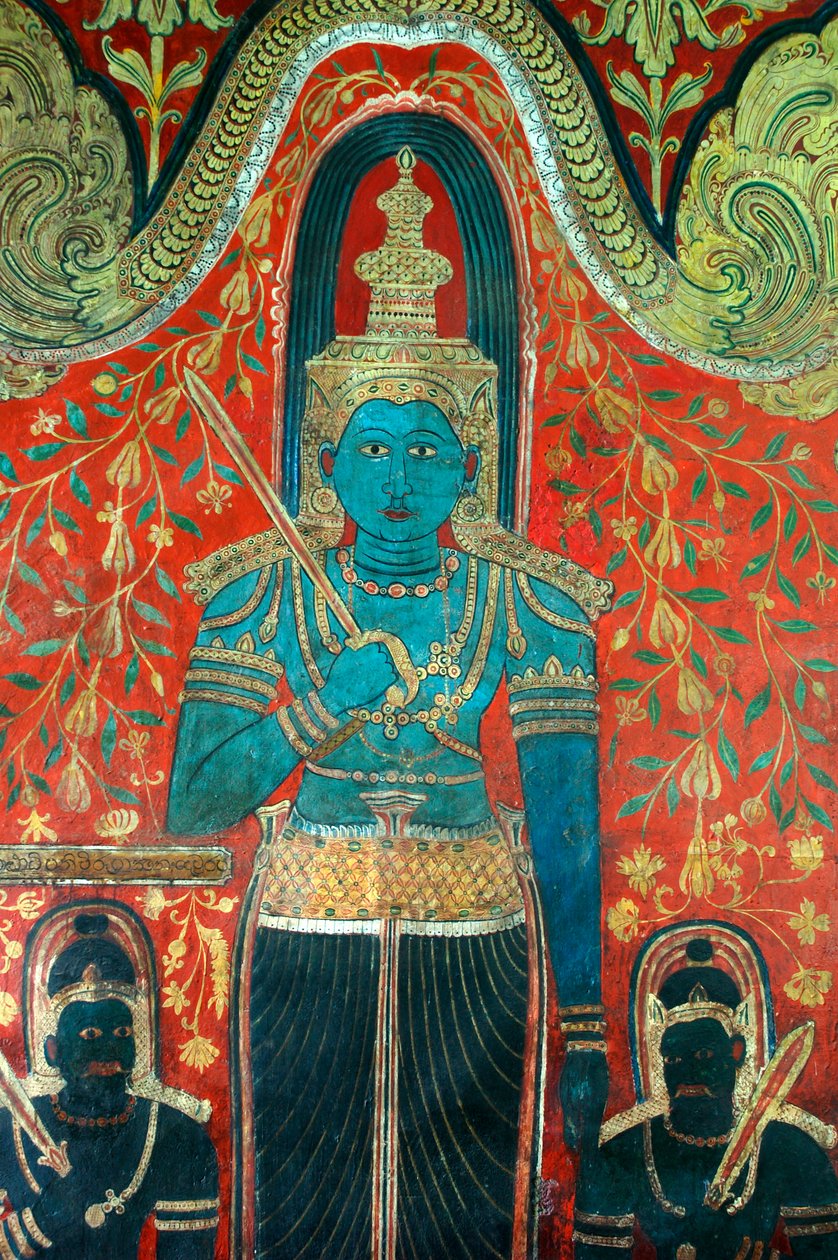 Mural nas paredes do templo Kelaniya em Kelaniya Vihara um dos locais mais sagrados budistas cerca de seis milhas da capital Colombo do Sri Lanka. 7 de janeiro de 2010. de Unknown
