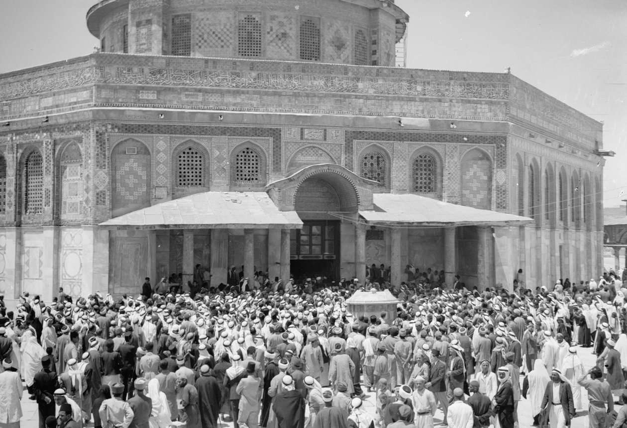 Visita de Nahas Pashas ao Domo da Rocha, 1943 (foto do bw) de Unbekannt Unbekannt