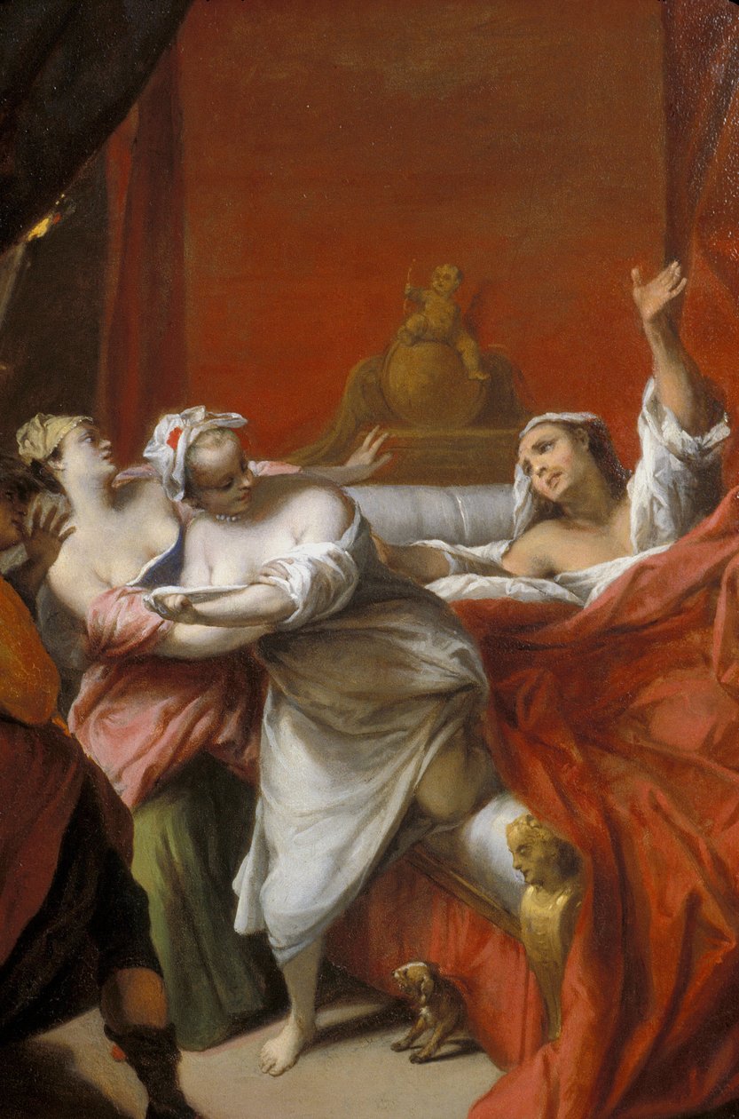 Picardia 121 - Chateau-Thierry (departamento 02) - Museu Jean de La Fontaine - Pintura de Nicolas Vleughels (1668-1737) - ilustrando “” o gascon castiga ”” conto de La Fontaine de Unknown