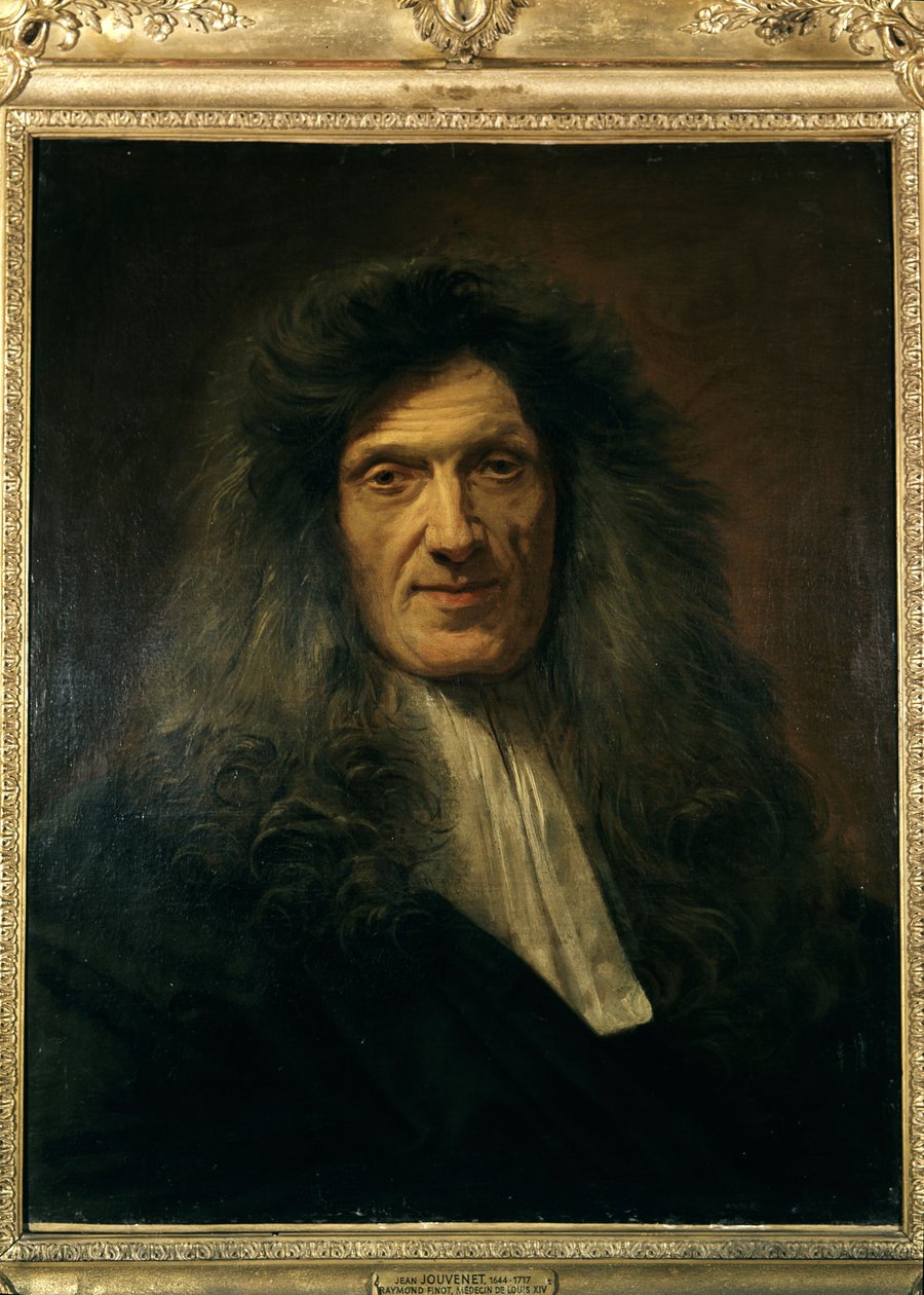 Retrato do médico de Louis XIV, Raymond Finot (1636-1709), por Jean Baptiste Jourenet por volta de 1700-1704. Museu do Louvre, Paris. de Unknown