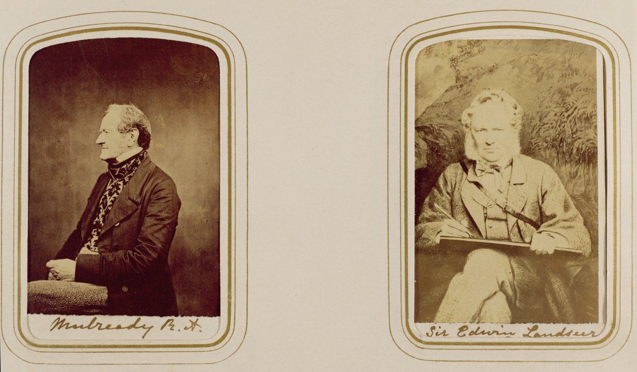 Retrato de William Mulready (1786-1863), de Cundall, Downes & Co., Londres, e de Sir Edwin Landseer (1802-1873), de John Watkins, Londres, c.1860 (albúm) de Unknown