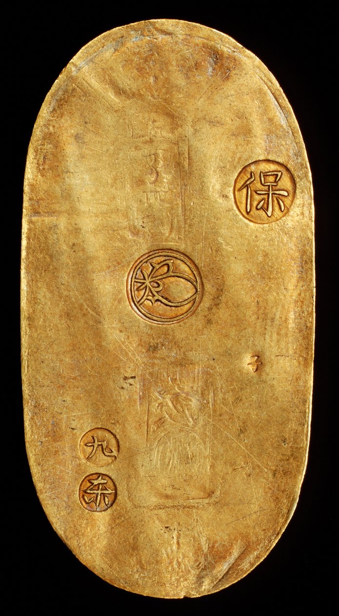 Raro Japão Ouro Koban, um Ryo atingiu em Yedo (Tóquio) Tokugawa Shogunate 1837-1843 de Unknown