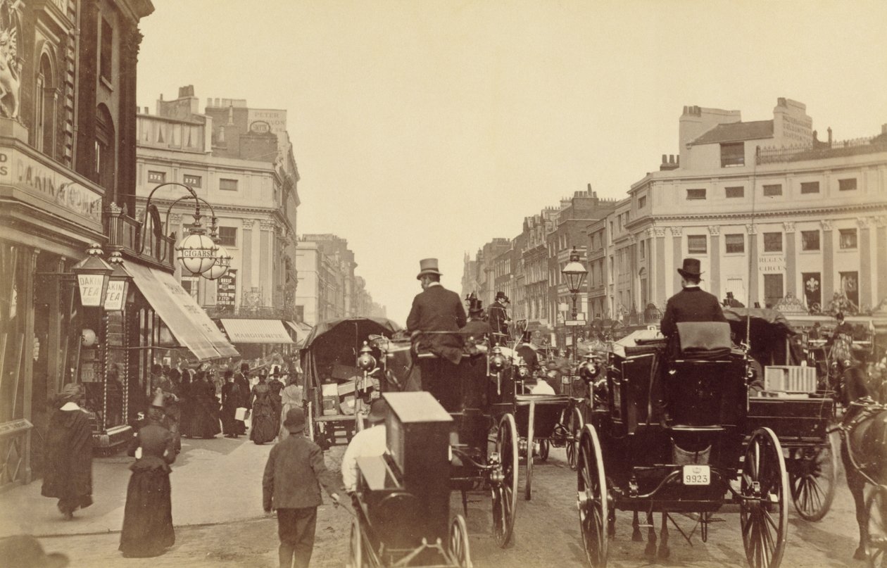 Regent Circus, Londres, c.1880 (foto sépia) de Unknown