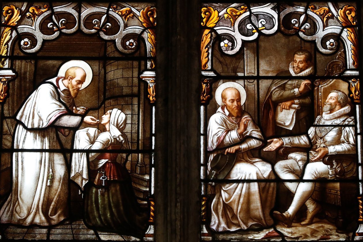 Saint Nizier igreja, vitral, St Francis de Sales por Claudius Lavergne (1815-1887), Lyon, França de Unknown