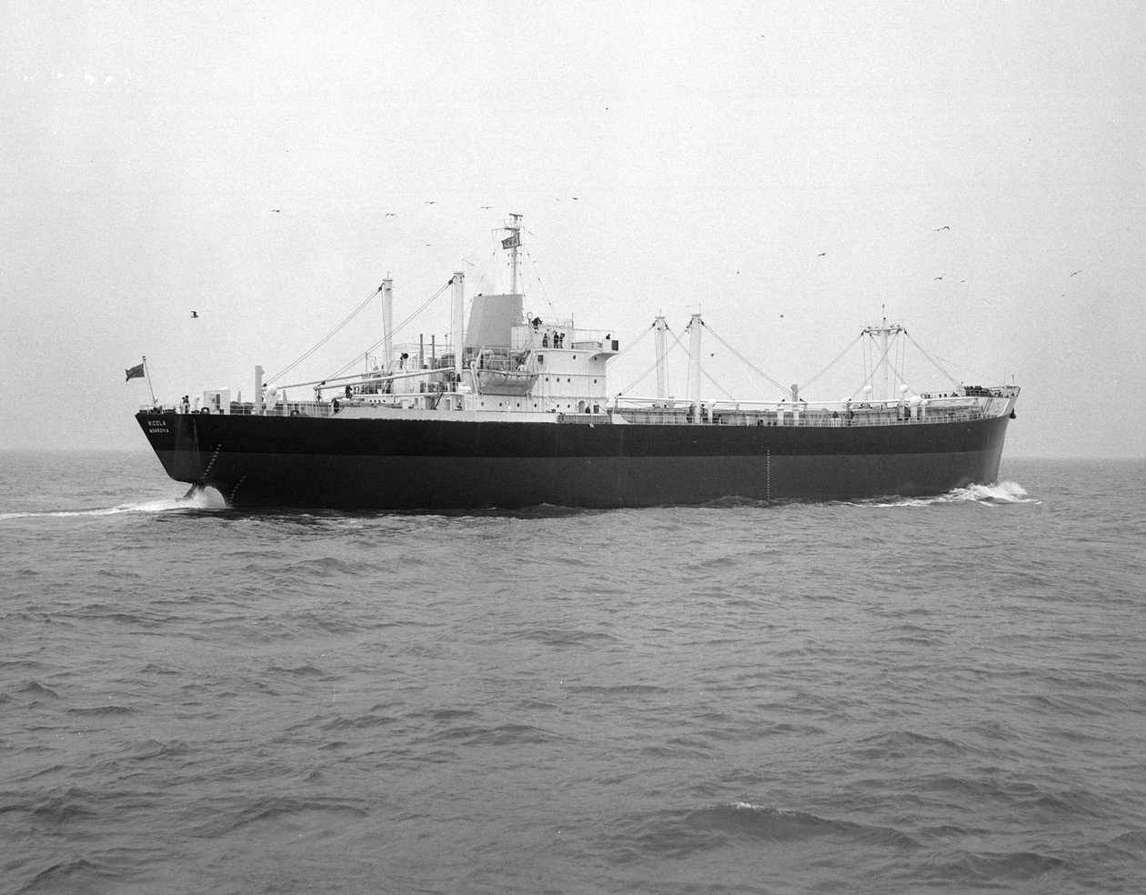 Vista estelar do popa estofada de &39;Nicola&39;, o primeiro SD14, em testes no mar, 13 de fevereiro de 1968 (foto bw) de Unbekannt Unbekannt