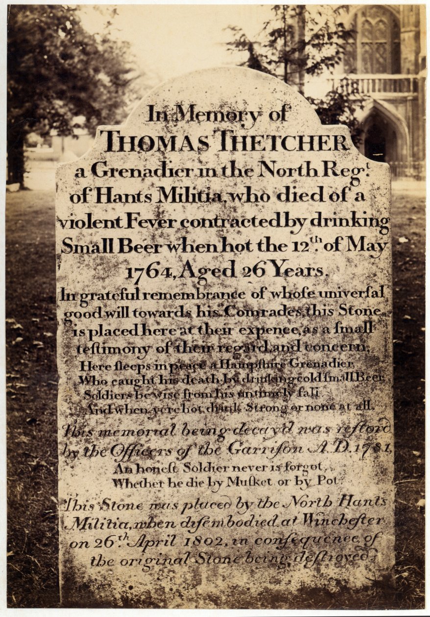 Lápide de Thomas Thetcher na Catedral de Winchester, Hampshire, Inglaterra, 1764 de Unknown