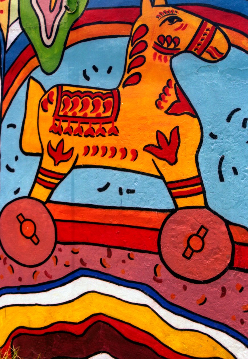 Pintura de parede tradicional em Bangladesh. de Unknown