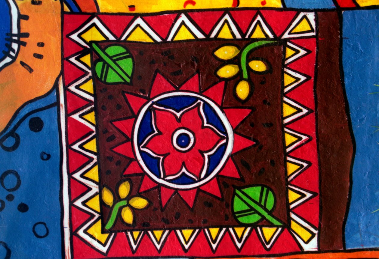 Pintura de parede tradicional em Bangladesh. de Unknown