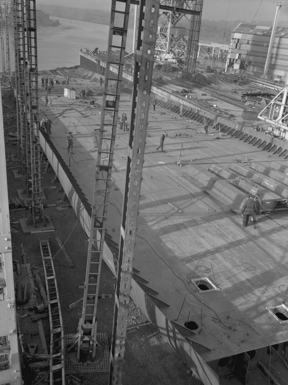 Vista do fundo duplo de Nicola, o primeiro SD14, quase concluído no estaleiro de Southwick, Sunderland 23 de outubro de 1967 (foto bw) de Unbekannt Unbekannt