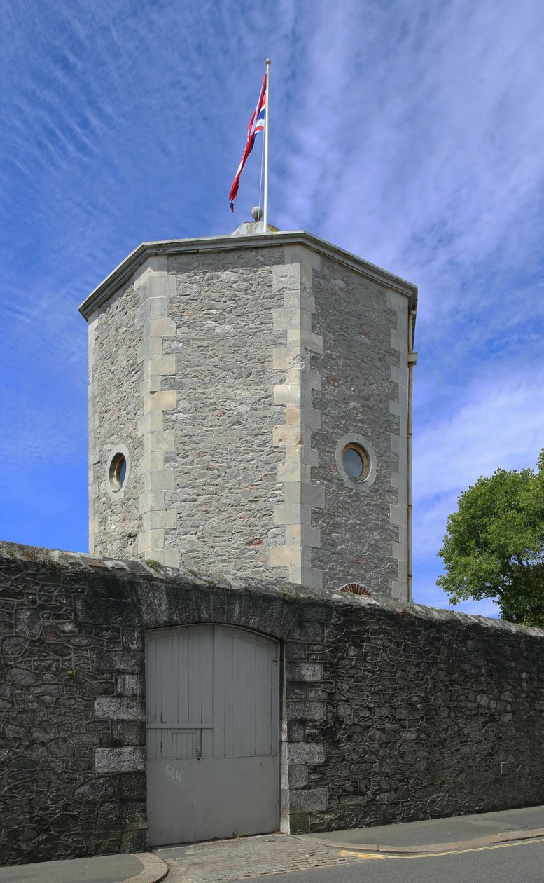 Torre de água ao lado da parede do perímetro circundante do antigo Royal Naval Hospital, Plymouth de Unbekannt Unbekannt
