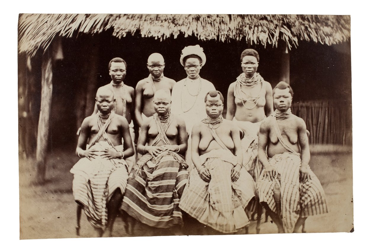 Esposas do rei Ja Ja, Nigéria, 1880 (impressão de albume) de Unknown