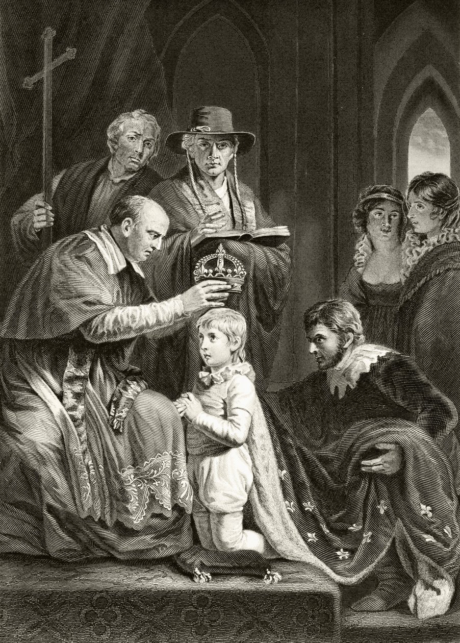 Coroação do Rei Henrique VI da Inglaterra, 6 de novembro de 1429, de "A História Nacional e Doméstica da Inglaterra", de William Hickman Smith Aubrey (1858-1916) publicou Londres, c.1890 de English School