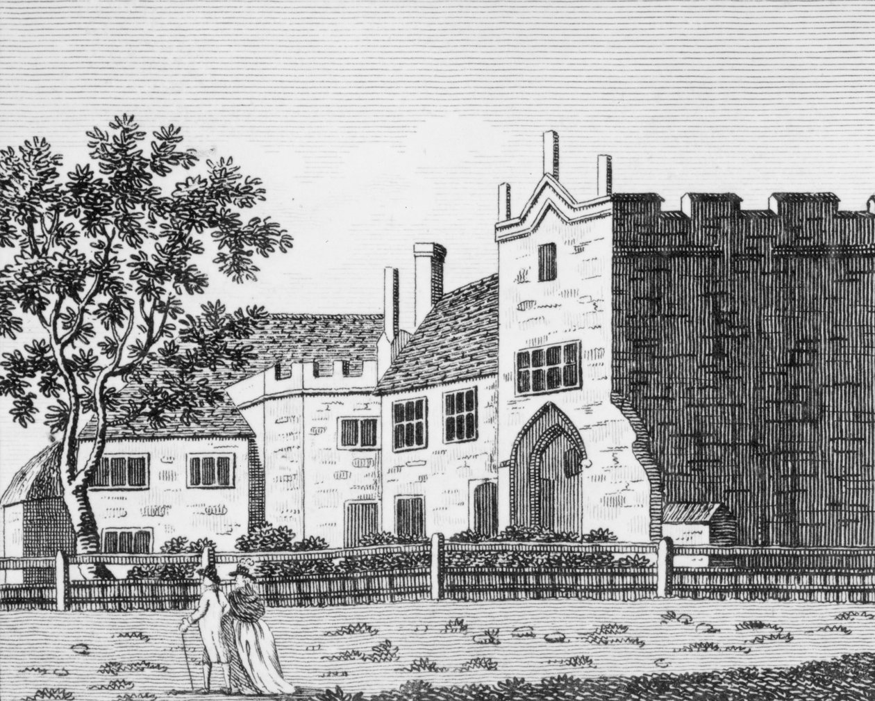 Dartford Priory, Kent (gravura) (foto bw) de English School