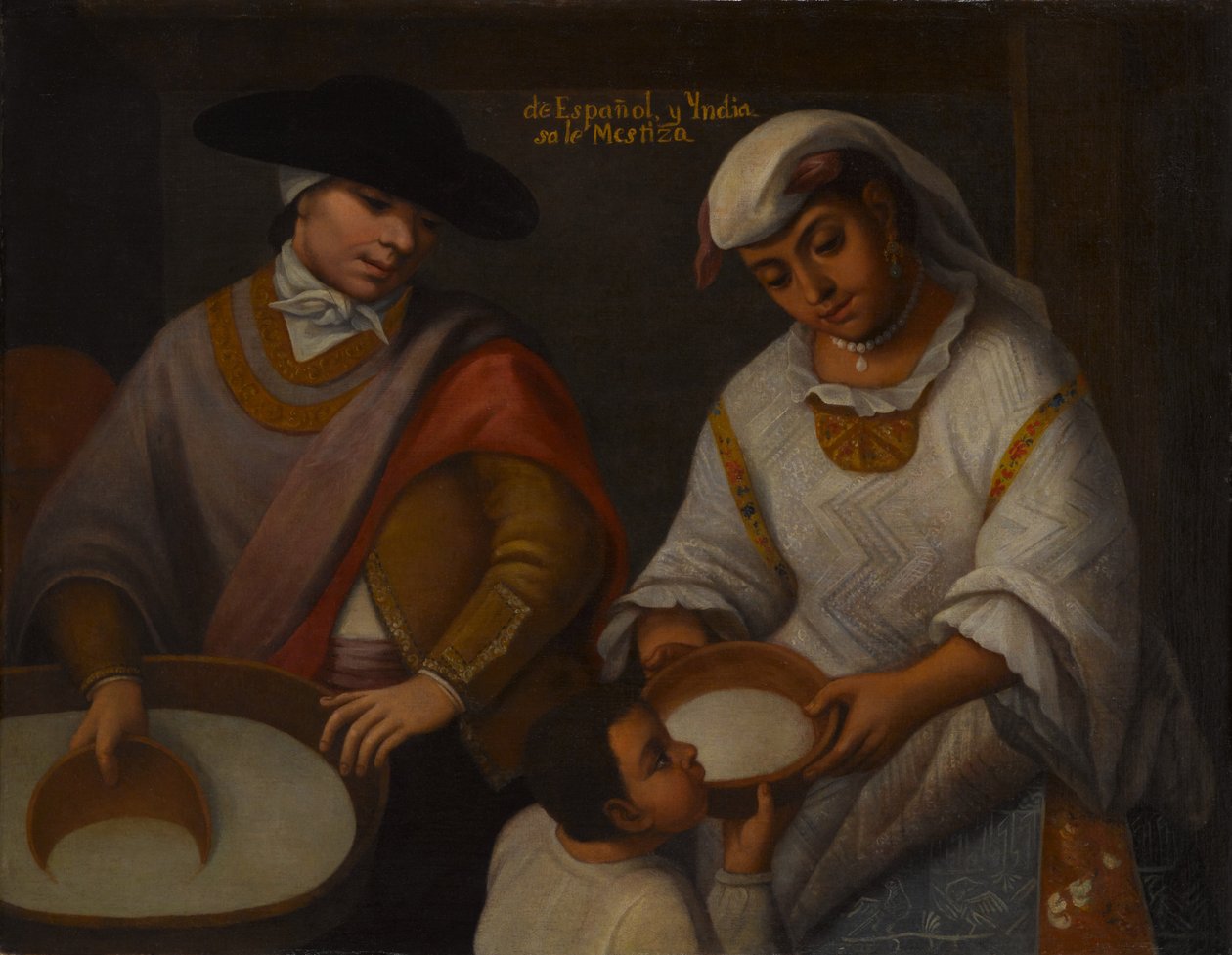 De espanhol e indiano, mestiço (De Español e India venda mestiço), início do século XVIII de Mexican School