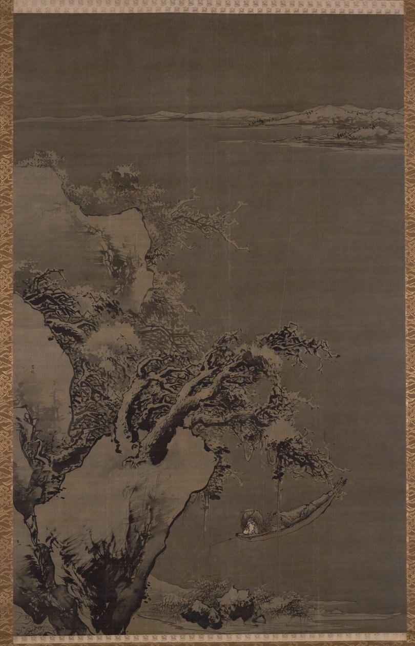 Pintura de Duan Zhu pescando sozinho nas águas frias de 东京国立博物馆