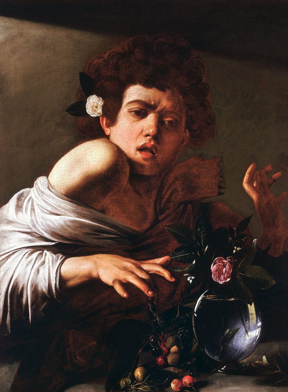 Menino mordido por um lagarto de Michelangelo Merisi Caravaggio