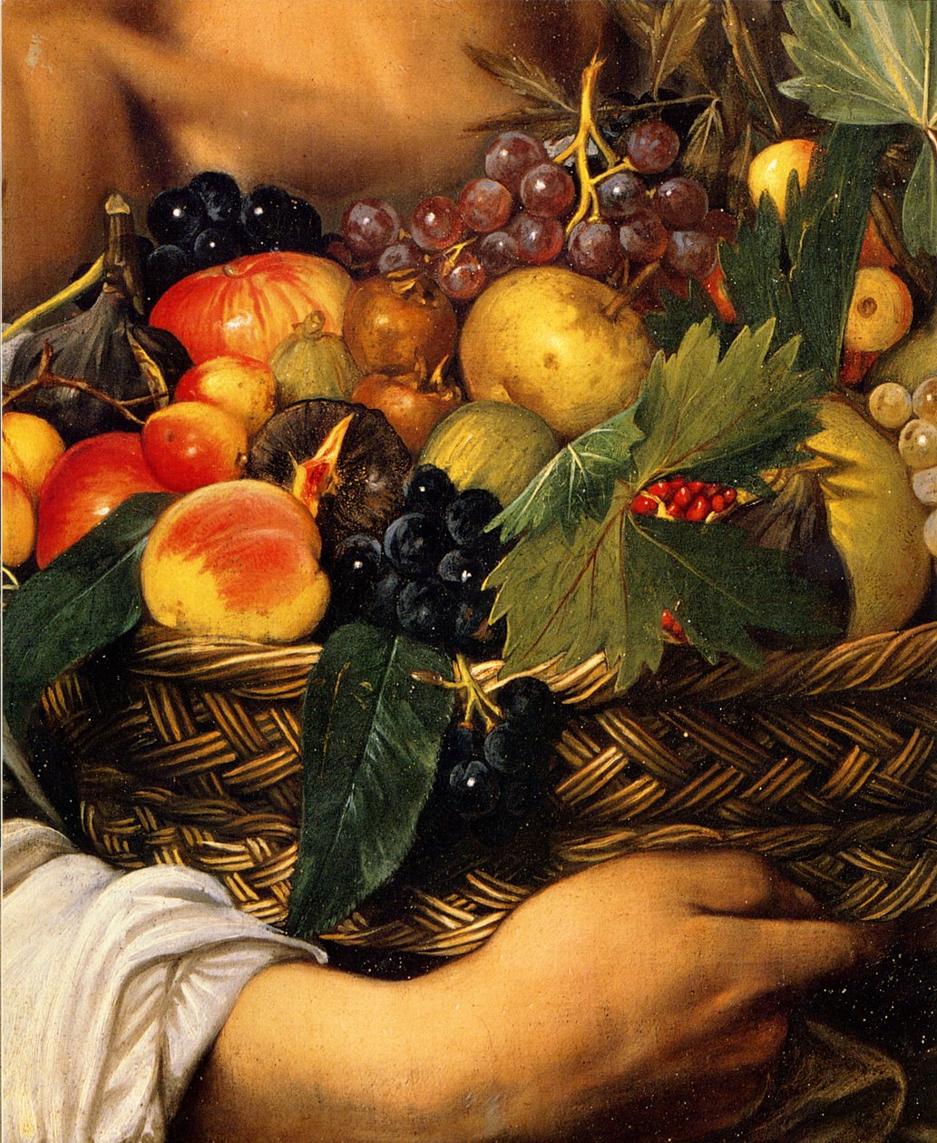 Menino, com, um, cesta fruta de Michelangelo Merisi Caravaggio