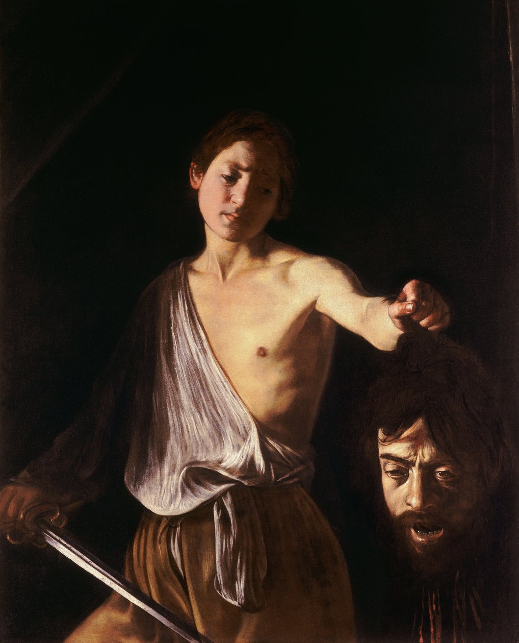 Davi com a cabeça de Golias de Michelangelo Merisi Caravaggio