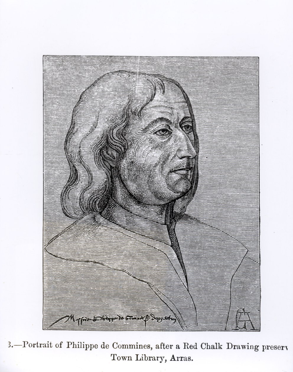 Retrato de Philippe de Commines (c.1447-1511) ilustração de &39;ciência e literatura na idade média e a Renascença&39;, escrita e gravada por Paul Lacroix, 1878 de French School