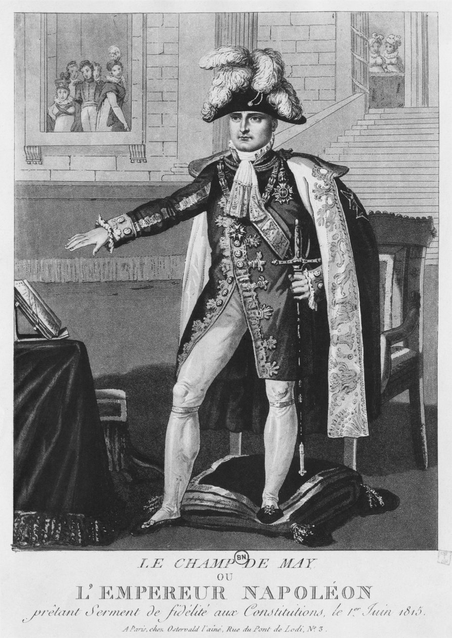 O Champ de Mai ou o Imperador Napoleão I prometendo fidelidade às Constituições em 1º de junho de 1815 Ação adicional de 22 de abril de 1815 às Constituições do Império (gravura de French School