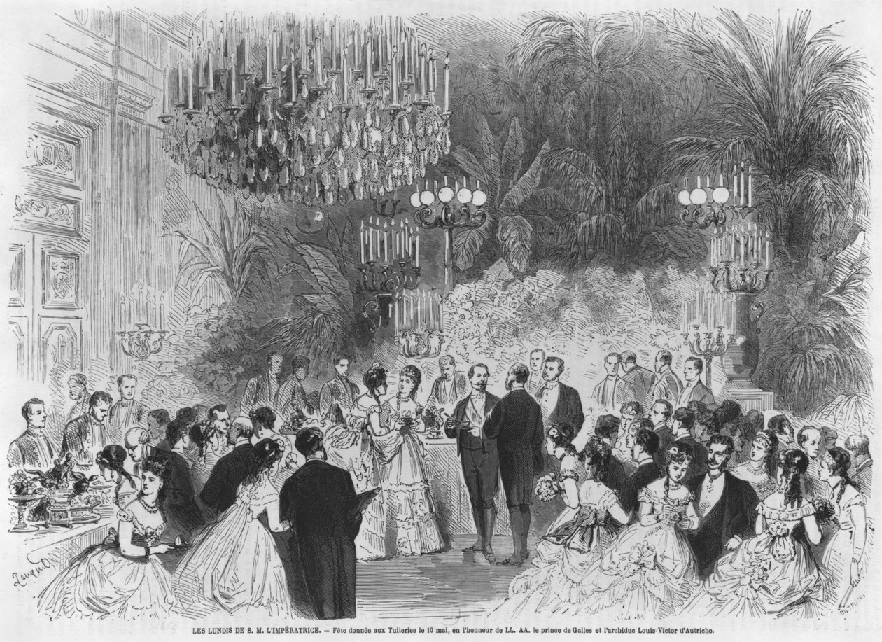As segundas-feiras da Imperatriz Eugenie (1826-1920) nas Tulherias, Festival em honra de Eduardo (1841-1910) Príncipe de Gales e Louis Victor (1833-96) Arquiduque da Áustria, 1867 de French School