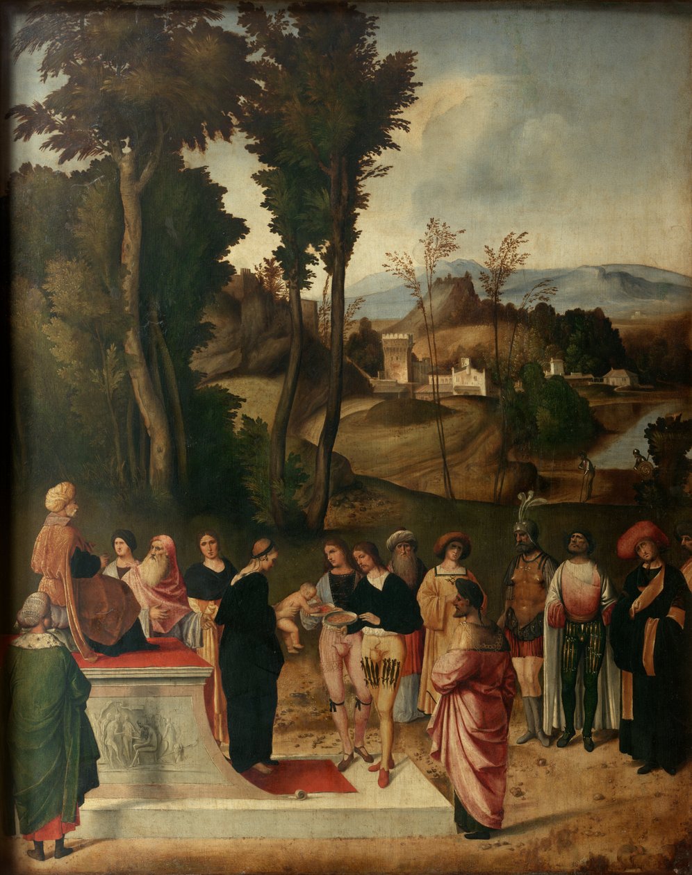 Moisés submetido a julgamento por fogo de Giorgione da Castelfranco